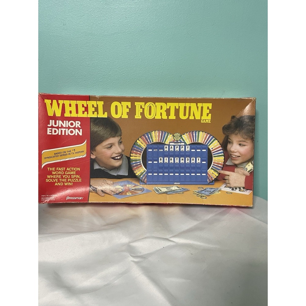 Vintage Childrens Wheel of Fortune Board Game Rare 1987 Junior Edition Complete